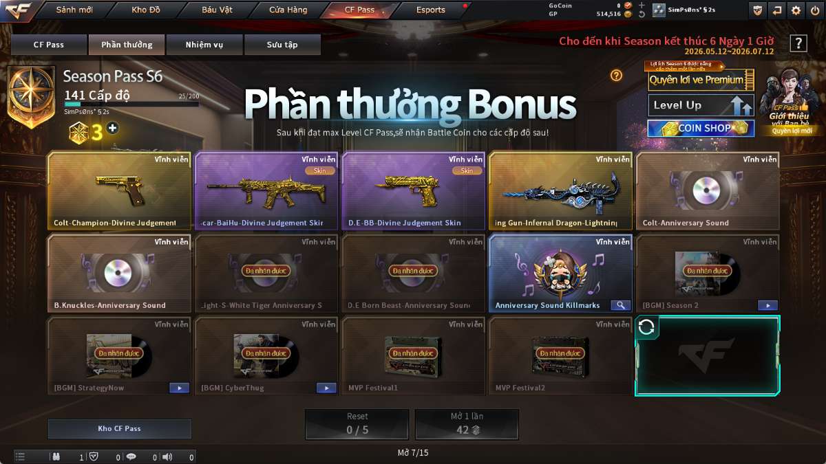 shop acc cf uy tin gia re